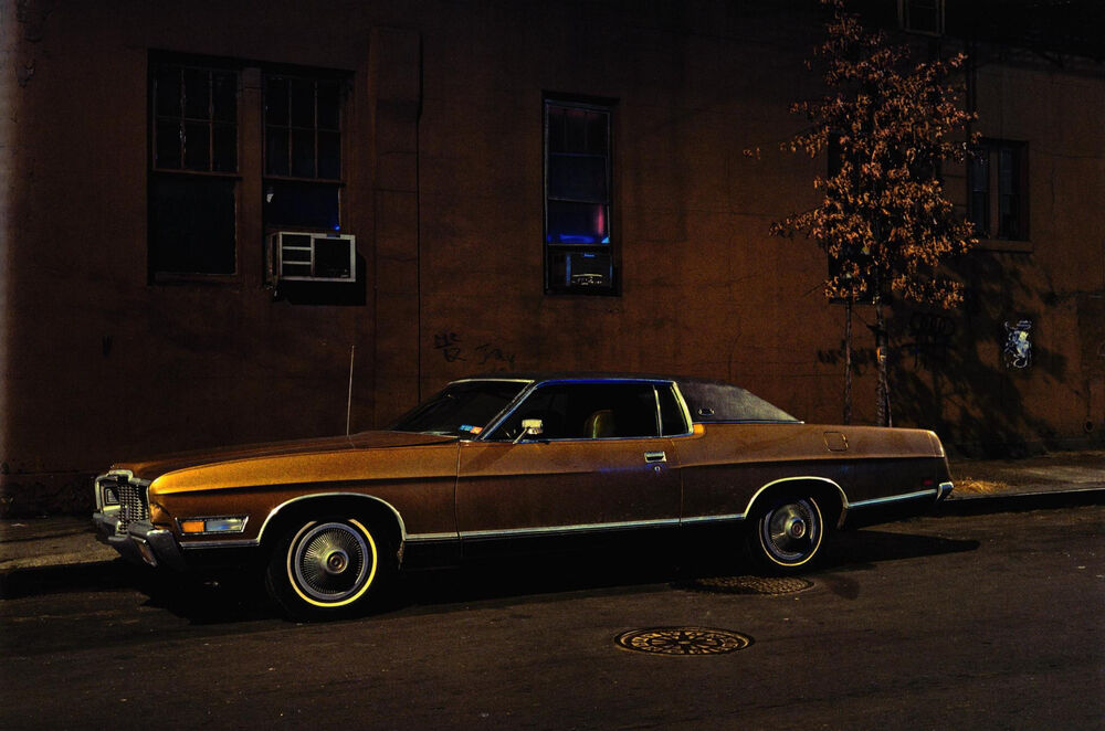 Copper on Brown car, Pontiac Grand Prix Coupe, West Village